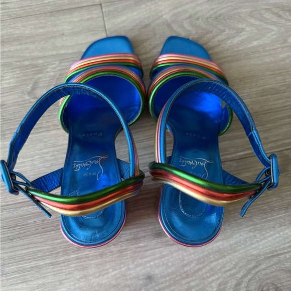 Christian Louboutin Women's Metalic Rainbow Sandals Size 38.5 - Picture 4 of 7